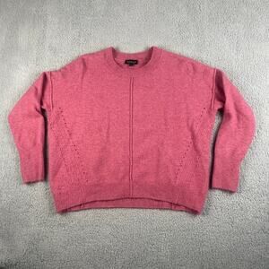 Topshop Women's 6 Pink Acrylic Polyester Elastane Crew Neck Long Sleeve Sweater